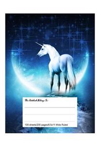 Composition Notebook for School, 8.5.X 11, Wide Ruled, Earth Unicorn