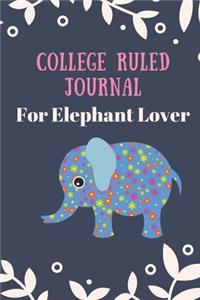 college ruled journal for elephant lover