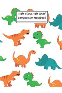 Half Blank Half Lined Composition Notebook