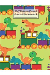 Half Blank Half Lined Composition Notebook