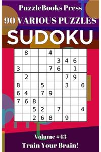 PuzzleBooks Press Sudoku 90 Various Puzzles Volume 43