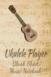 Ukulele Player Blank Sheet Music Notebook