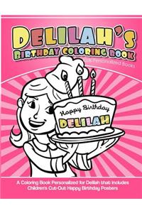 Delilah's Birthday Coloring Book Kids Personalized Books