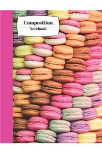 Composition Notebook: School Macaroons Collage Writing Journal