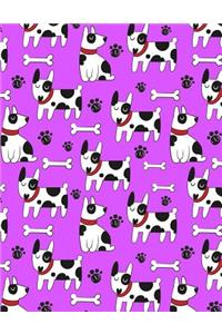 Lined Composition Notebook Journal For School Kids, Students And Teachers - Cute Dog Pattern