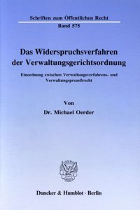 Das Widerspruchsverfahren Der Verwaltungsgerichtsordnung