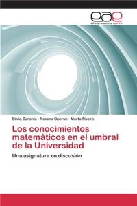 conocimientos matemáticos en el umbral de la Universidad