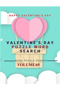 Happy Valentine's Day Valentine's Day Puzzle Word Search Word Puzzle Search Volume 69