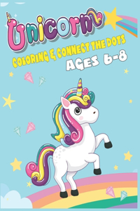 Unicorn Coloring & Connect the dots ages 6-8