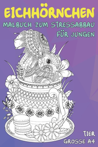 Malbuch zum Stressabbau für Jungen - Grosse A4 - Tier - Eichhörnchen
