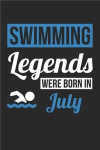 Swimming Notebook - Swimming Legends Were Born In July - Swimming Journal - Birthday Gift for Swimmer