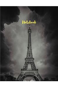 Notebook. Eiffel Tower Cover. Composition Notebook. College Ruled. 8.5 x 11. 120 Pages.