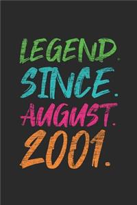 Legend Since August 2001: Graph Ruled Notebook - Journal 18th Birthday for Woman and Men