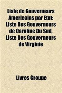 Liste de Gouverneurs Americains Par Etat
