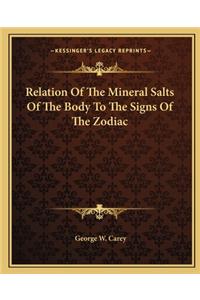 Relation of the Mineral Salts of the Body to the Signs of the Zodiac