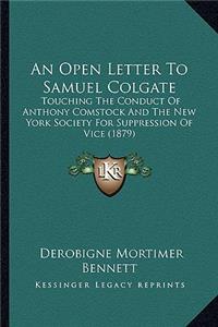 An Open Letter to Samuel Colgate