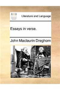 Essays in verse.