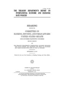The Treasury Department's report on international economic and exchange rate policies