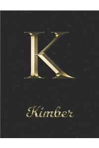 Kimber: 1 Year Daily Planner (12 Months) - Yellow Gold Effect Letter K Initial First Name - 2020 - 2021 - 365 Pages for Planning - January 20 - December 20 