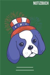 Notizbuch quadratisch Amerika Hund