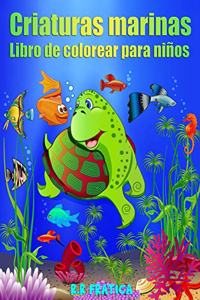 Criaturas marinas libro de colorear para niños