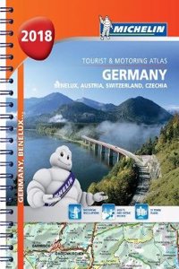 Germany, Benelux, Austria, Switzerland, Czech Republic 2018 - Tourist and Motoring Atlas (A4-Spiral)