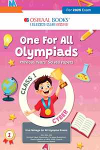 Oswaal One for All Olympiads Previous Year Solved Papers Class 1 Cyber For 2025 Exam