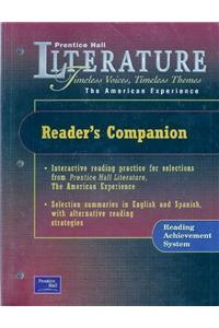 Prentice Hall Literature Timeless Voices Timeless Themes 7th Edition Reader's Companion Grade 11 2002c