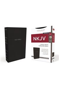 NKJV, Thinline Bible, Large Print, Imitation Leather, Black, Red Letter Edition