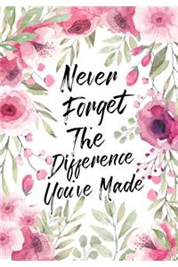 Never forget the difference you've made