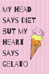 Diet Gelato Blank Lined Notebook Journal