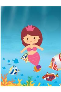 Cute Mermaid And Sea Creatures