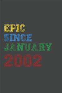 Gift Idea Epic Since 2002 Notebook Vintage Birthday Gift Idea