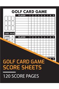 Golf Card Game Score Sheets 120 Score Pages