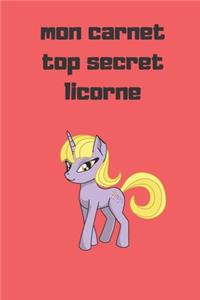 mon carnet top secret licorne
