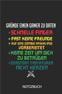 Gründe einen Gamer zu Daten Notizbuch