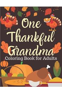 One Thankful Grandma, Coloring Book for Adults