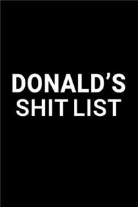 Donald's Shit List