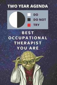 2020 & 2021 Two-Year Daily Planner For Best Occupational Therapist - Funny Yoda Quote Appointment Book - Two Year Weekly Agenda Notebook