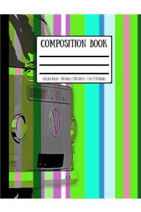Retro Stripy VW Campervan Composition Book