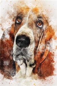 Cute Basset Hound Dog Painting Journal