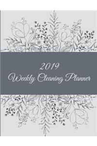 2019 Weekly Cleaning Planner: Flowers Floral Design, 2019 Weekly Cleaning Checklist, Household Chores List, Cleaning Routine Weekly Cleaning Checklist 8.5