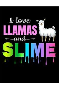 I Love Llamas and Slime Lined Notebook