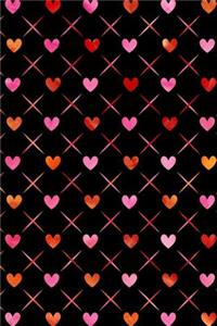 Bullet Journal Notebook Quilted Watercolor Hearts Pattern 3