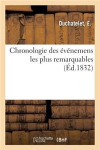 Chronologie Des Événemens Les Plus Remarquables
