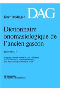 Dictionnaire Onomasiologique de l'Ancien Gascon (Dag). Fascicule 17