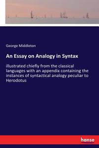 Essay on Analogy in Syntax