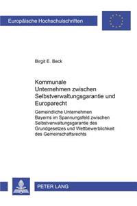 Kommunale Unternehmen Zwischen Selbstverwaltungsgarantie Und Europarecht