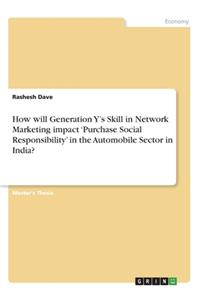 How will Generation Y's Skill in Network Marketing impact 'Purchase Social Responsibility' in the Automobile Sector in India?