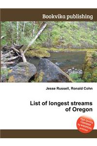 List of Longest Streams of Oregon